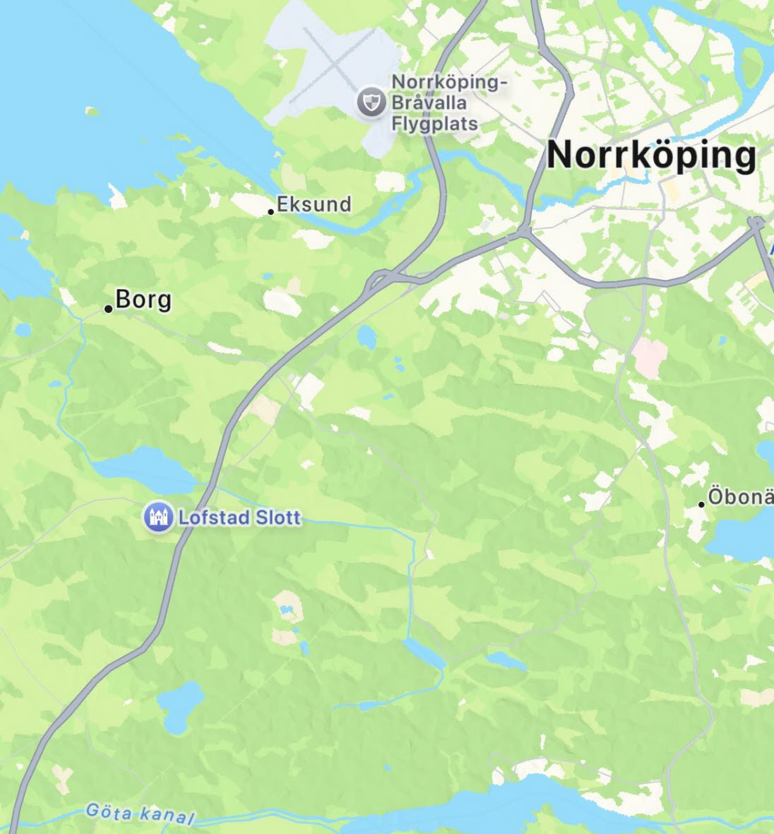 Screenshot av kartbild med Löfstad.