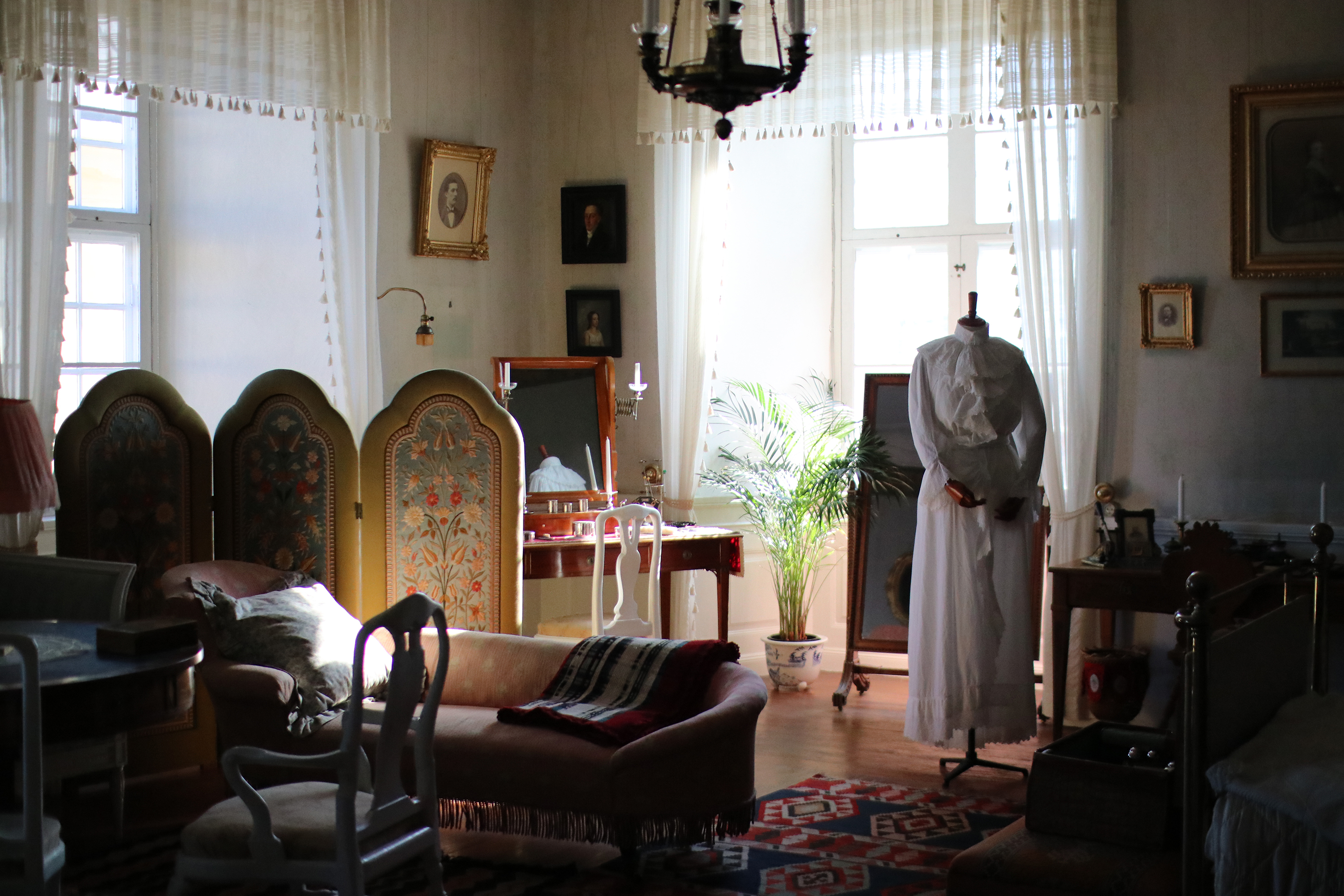 Emilie Pipers sovrum på Löfstad slott.